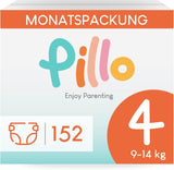 Blöjor Pillo 3 - Kartong med 168 blöjor, 6 förpackningar med 28 blöjor, storlek 3 - Midi (6-10 kg) - Blöjor för bebisar