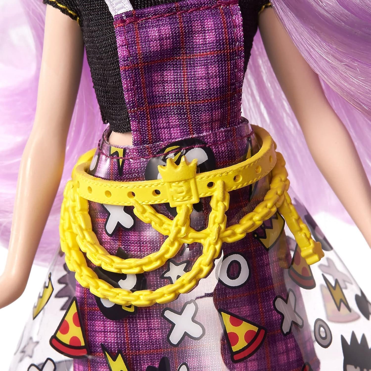 Mattel Hello Kitty GWW98 - Sanrio Badtz-Maru Figur och Jazzlyn Puppe (ca 25,4 cm) med Kleidung och accessoarer, långa hår och trendiga outfits, tolles Geschenk für Kinder ab 3 Jahren