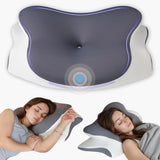 Nackkudde Ortopedisk Huvudkudde Memory Foam Kudde Side Impact Kudde - Ergonomisk design Ihålig form för sido-, rygg- och bukenslag Ljusgrå cervikala ortopediska kuddar Naty Shop Mörkgrå 66X40X14Cm