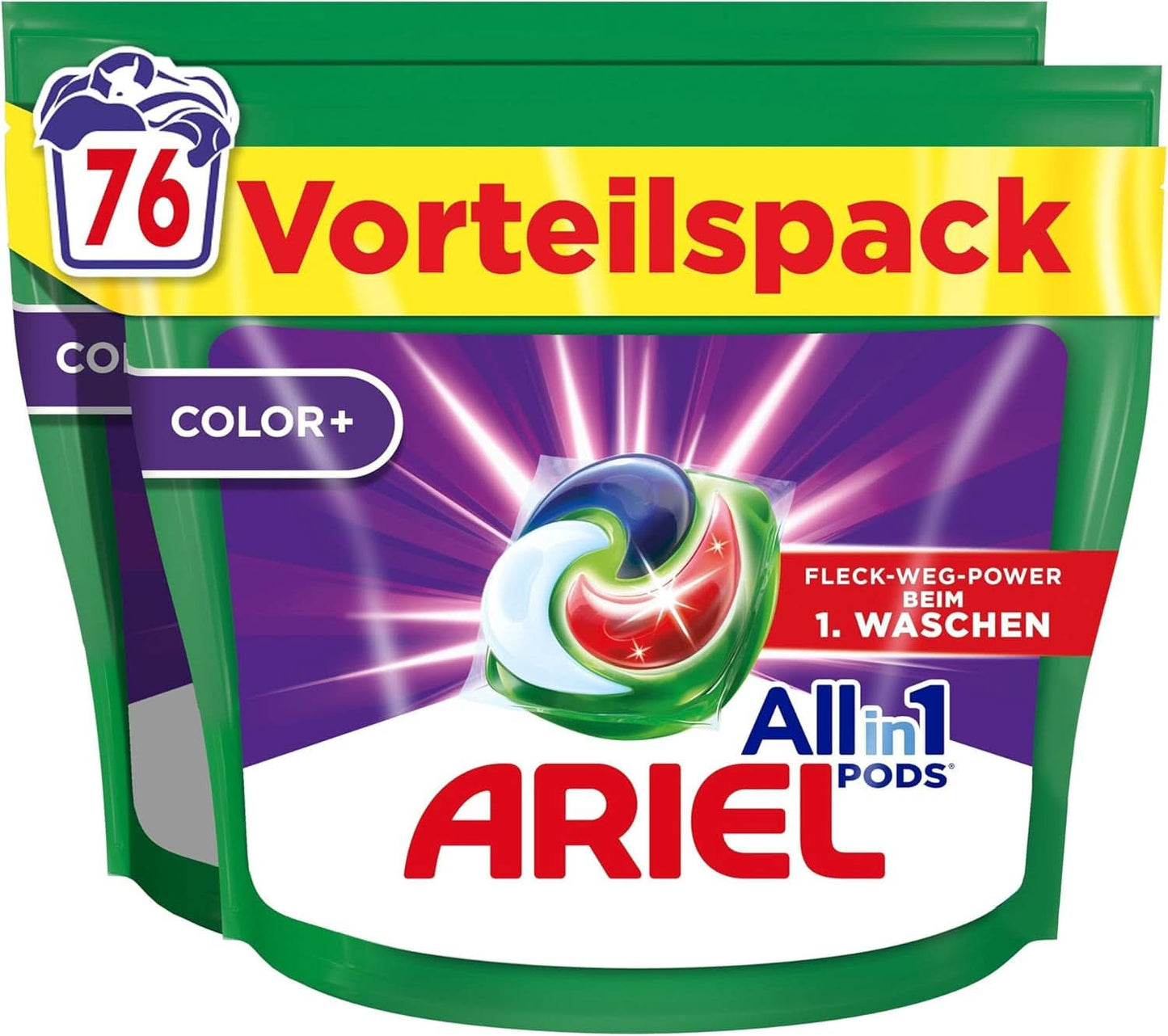 Tvättmedel Ariel PODS Allt-i-1, 76 tvättar, färgtvättmedel, ljus rengöring Tvättmedel Naty Shop 76 kapslar Ny modell
