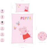 Peppa Pig barnbäddset, 100 x 135 cm och 40 x 60 cm, bomull Sängkläder - barn Naty Shop