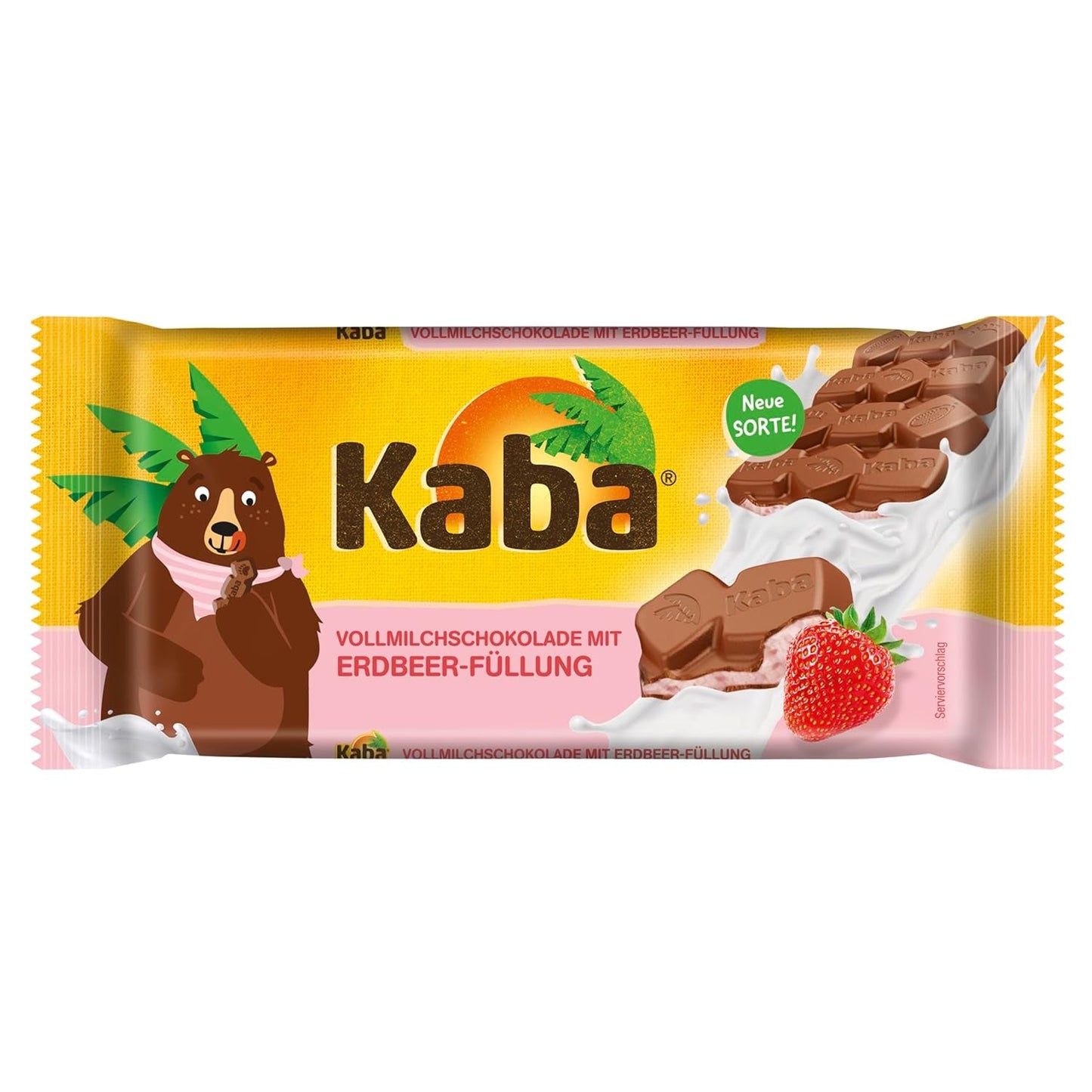 Kaba helmjölks- och mjölkgräddchoklad, fylld chokladkaka, 90g bar, smält-i-munnen choklad med lättmjölkgrädde och Kaba originalsmak