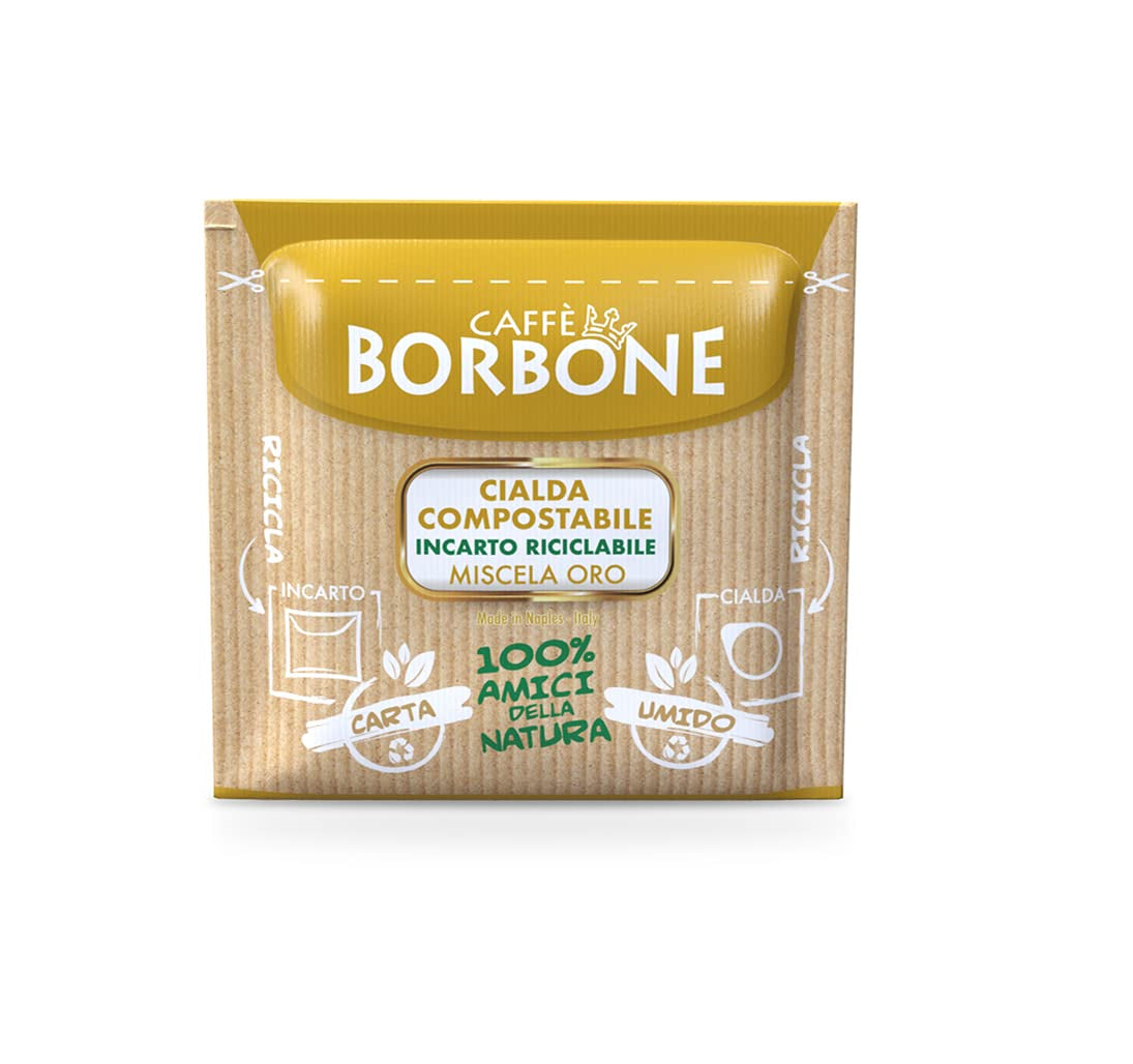 Caffè Borbone Kompostierbare Kaffeepads, Gold-Kaffeemischung - 100 Pads - Kompatibel med ESE System Papier Pads 44 mm