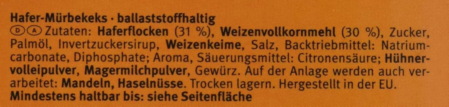Brandt Hobbits Crunchy - 2-pack - Cateringkartong med 60-pack - Högfibrig havregryn fullkornskex (60 x 22,8 g)