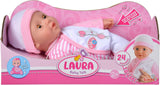 Simba 105140020 - My Love Baby Talk, mjuk kroppsdocka med sömniga ögon i en söt jumpsuit, gör 24 babyljud, 30 cm, docka för barn från 2 år