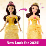 Mattel Disney Princess Leksak Ledad Belle Modedocka med gnistrande kläder och tillbehör Disney filminspirerad present till barn HLW11