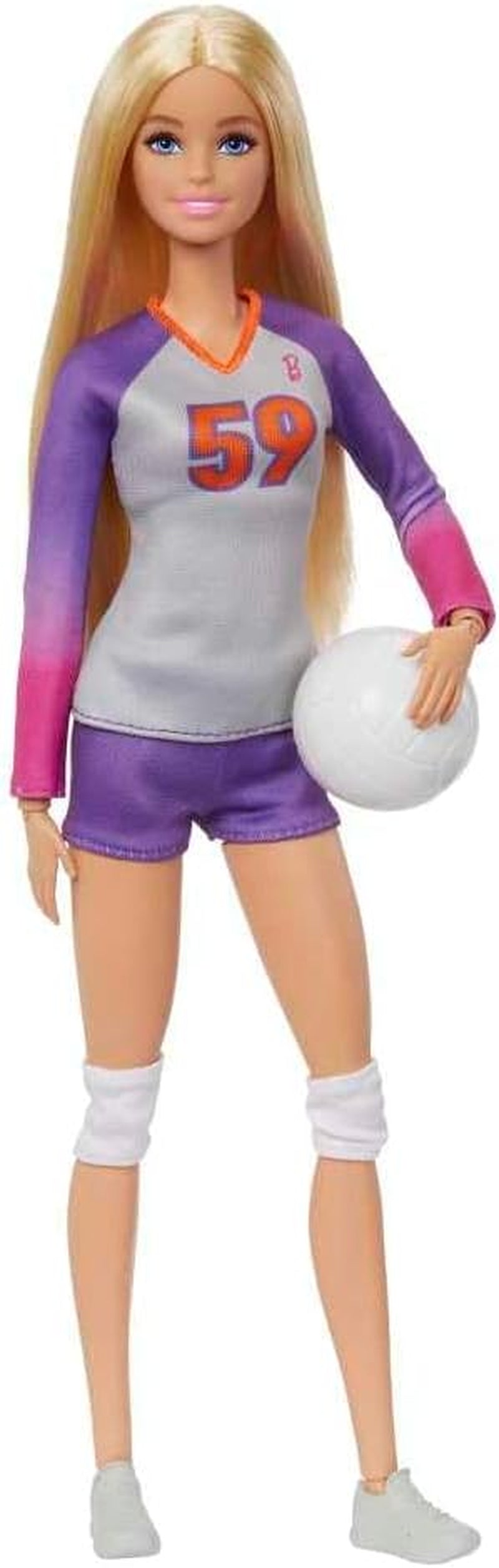 Barbie Made to Move - Volleybollspelare docka med t-shirt och boll - 22 leder för realistiskt spel, inkluderar volleyboll och sportkläder, HKT72 Naty Shop Modern Dolls