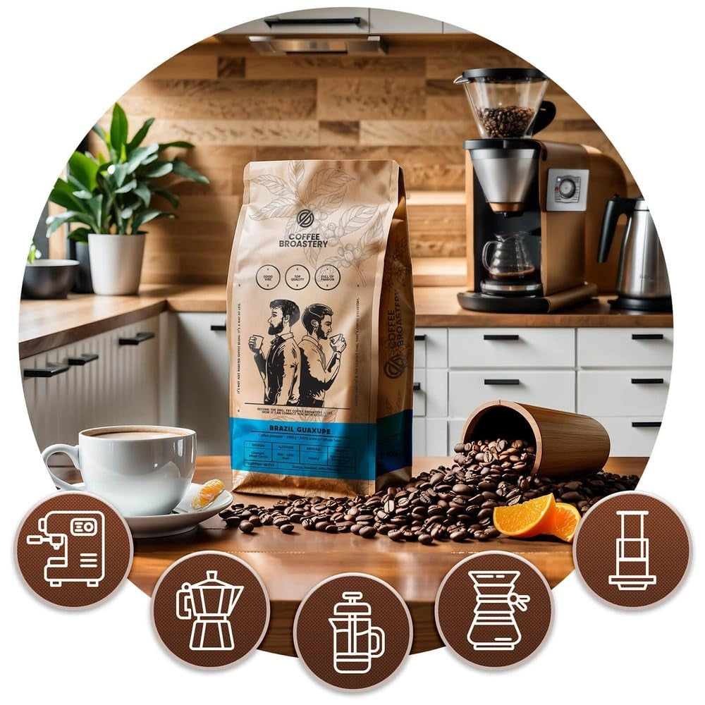 Set med kaffebönor 3x1kg 3000g | Brasilien Guaxupe | Brasilien Mogiana | Brasilien Cerrado | Brasilien | Specialkaffe | Nystekt