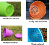 20 cm stora plastblomkrukor med fat, vita självbevattnande blomkrukor med fat, frökrukor av plast, förtjockade krukor för inomhus- och utomhusplantering (6 stycken)