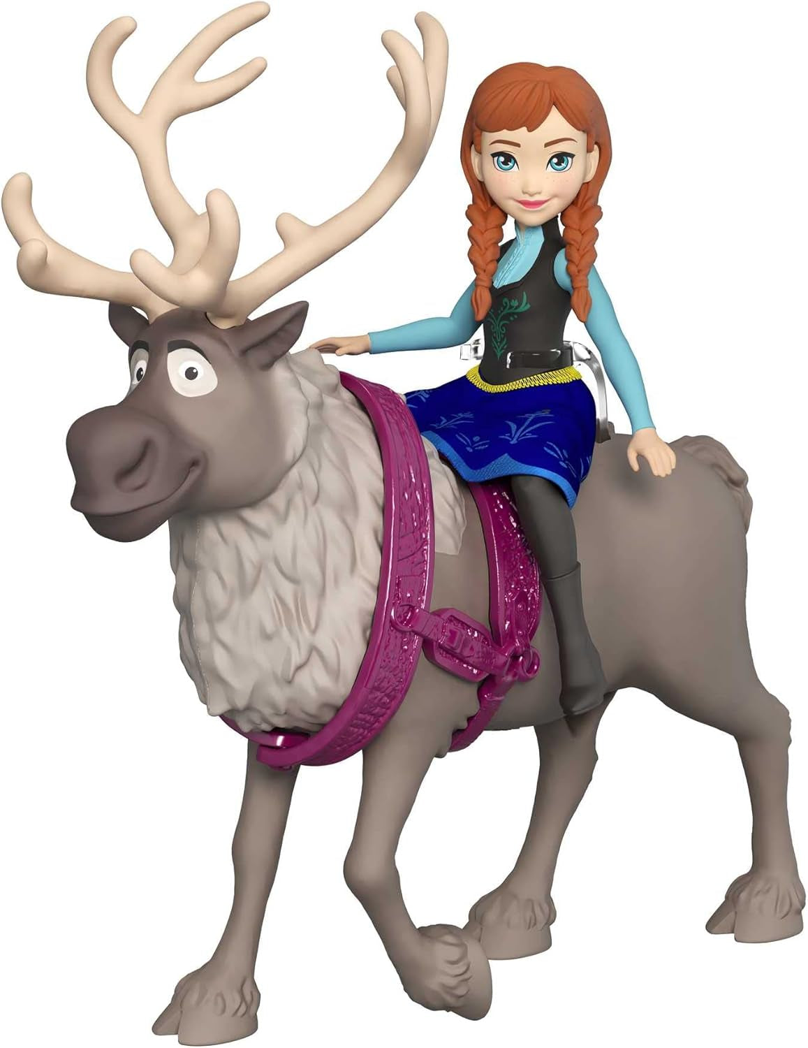 Mattel DISNEY Isdrottningen Anna & Sven docka och djurfigur, inspirerad av de animerade karaktärerna, rörliga lemmar, avtagbar kjol och cape, för barn från 3 år och uppåt, HLX03 Naty Shop Dolls