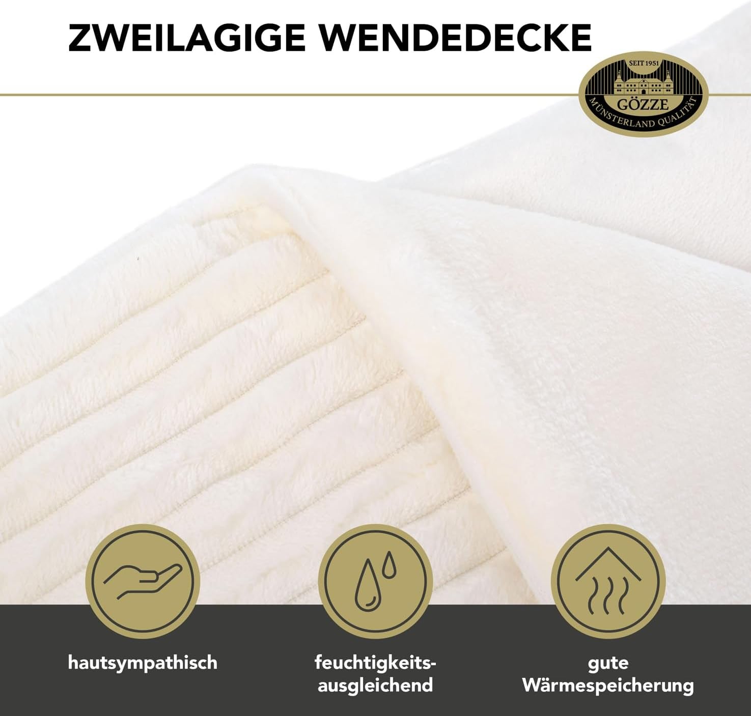 Gözze vardagsrumsmatta i sammetslook, 150 X 200 cm, vit ull, 40067-00-150200 Sängar och filtar Besuche den Gözze-Store