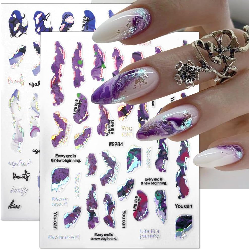 6 färger marmor nagelklistermärken bronzer silver självhäftande klistermärken bloom marmor nagel klistermärken 3D marmor nagel klistermärken design tillbehör nagel konst klistermärken nagel klistermärken set nagel folie