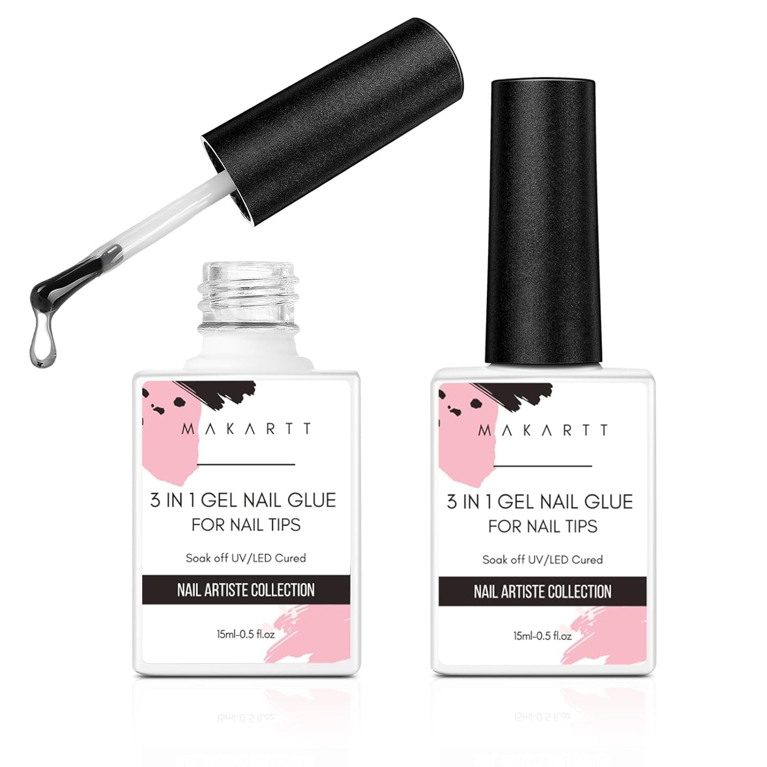 Makartt 3D Nail Art Gel - Rhinestone Glue Gel 15G för Nagelnyckelringar, Multifunktionell Nail Sculpture Gel för DIY Nail Design, Nail Sculpture Nagelmodellering hemma (Transparent)