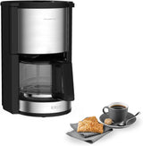 Krups KM3210 Pro Aroma Plus Espressomaskin, 10 koppar, 1,25 L, Håll värmen i 30 minuter, Synligt vattennivåfönster, Anti-droppsystem, Svart med applikationer i rostfritt stål