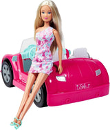 Simba Steffi Love Beach Car Doll i cool sommaroutfit med strandvagn 29cm Ålder 3+