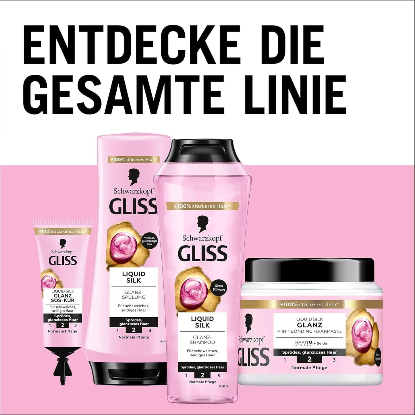 Gliss Shampoo Liquid Silk (250 ml), för ömtåligt och tråkigt hår Dusch och bad Naty Shop