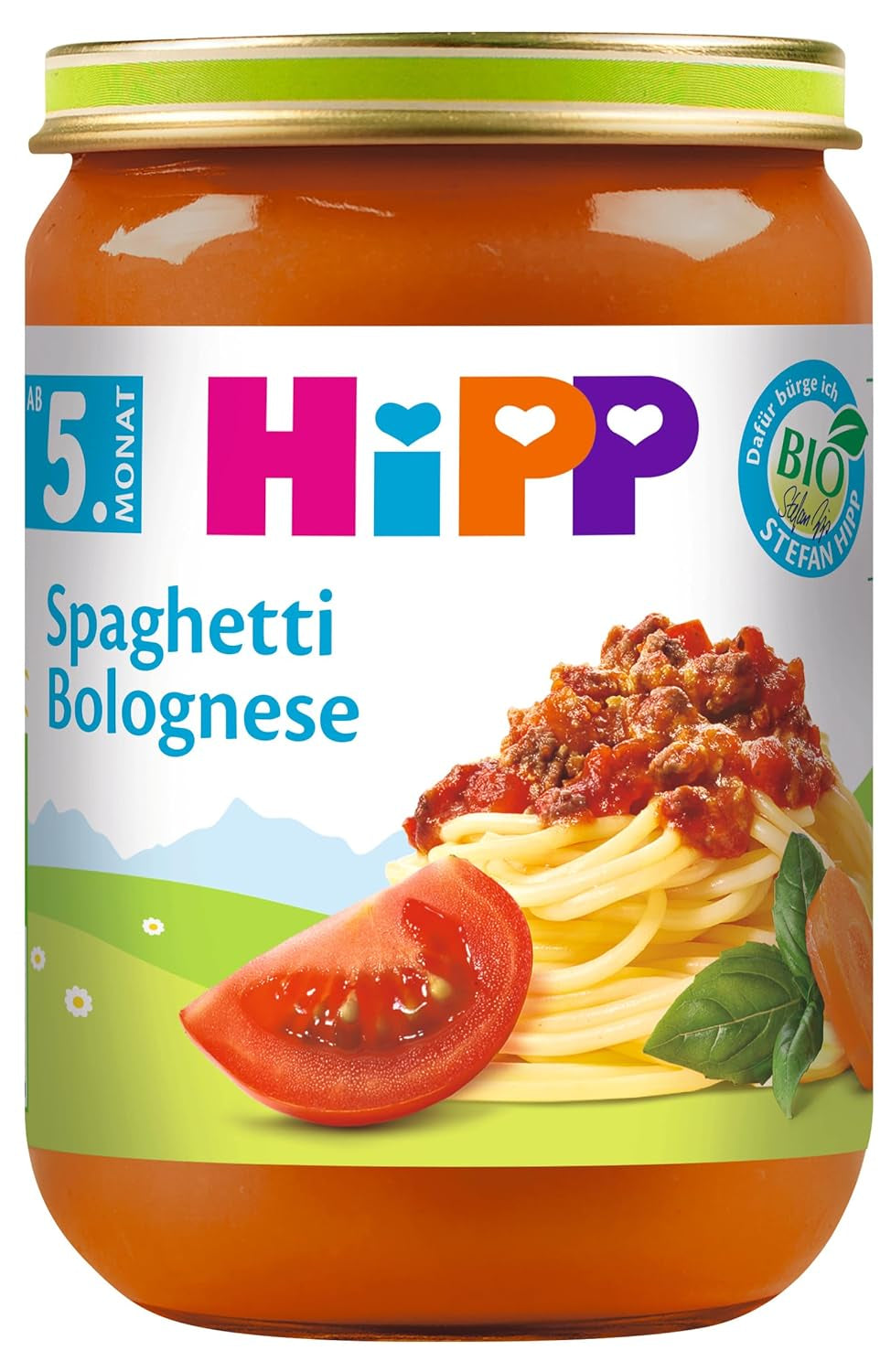 Hipp Spaghetti Bolognese, förpackning om 6 (6 x 190 g) - ekologisk