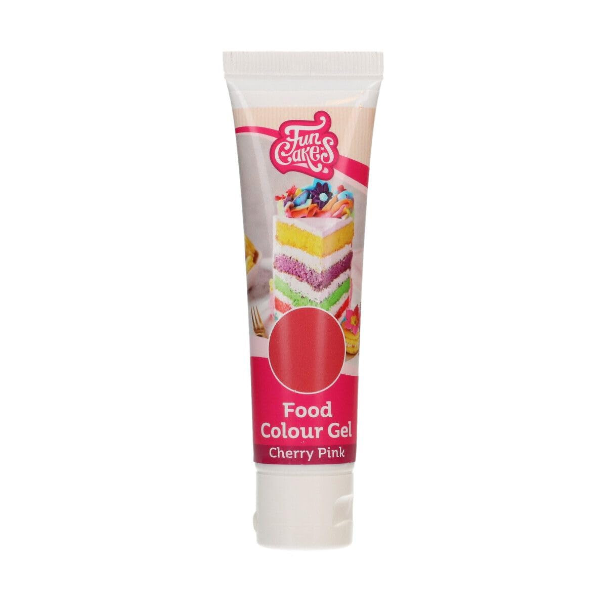Funcakes Cherry Pink Gel Livsmedelsfärg: Högkoncentrerad matfärg för deg, grädde, fondant, marsipan, bakverk, enkel dosering, individuella droppar för att skapa livfulla färger, Halal, 30g