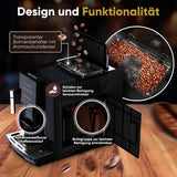 Helautomatisk ProfiCook® espressomaskin med mjölkskummare för cappuccino | Konisk slipmaskin | med koppvärmefunktion | Italiensk professionell pump | Pekskärm | Espresso | PC KAV 1281