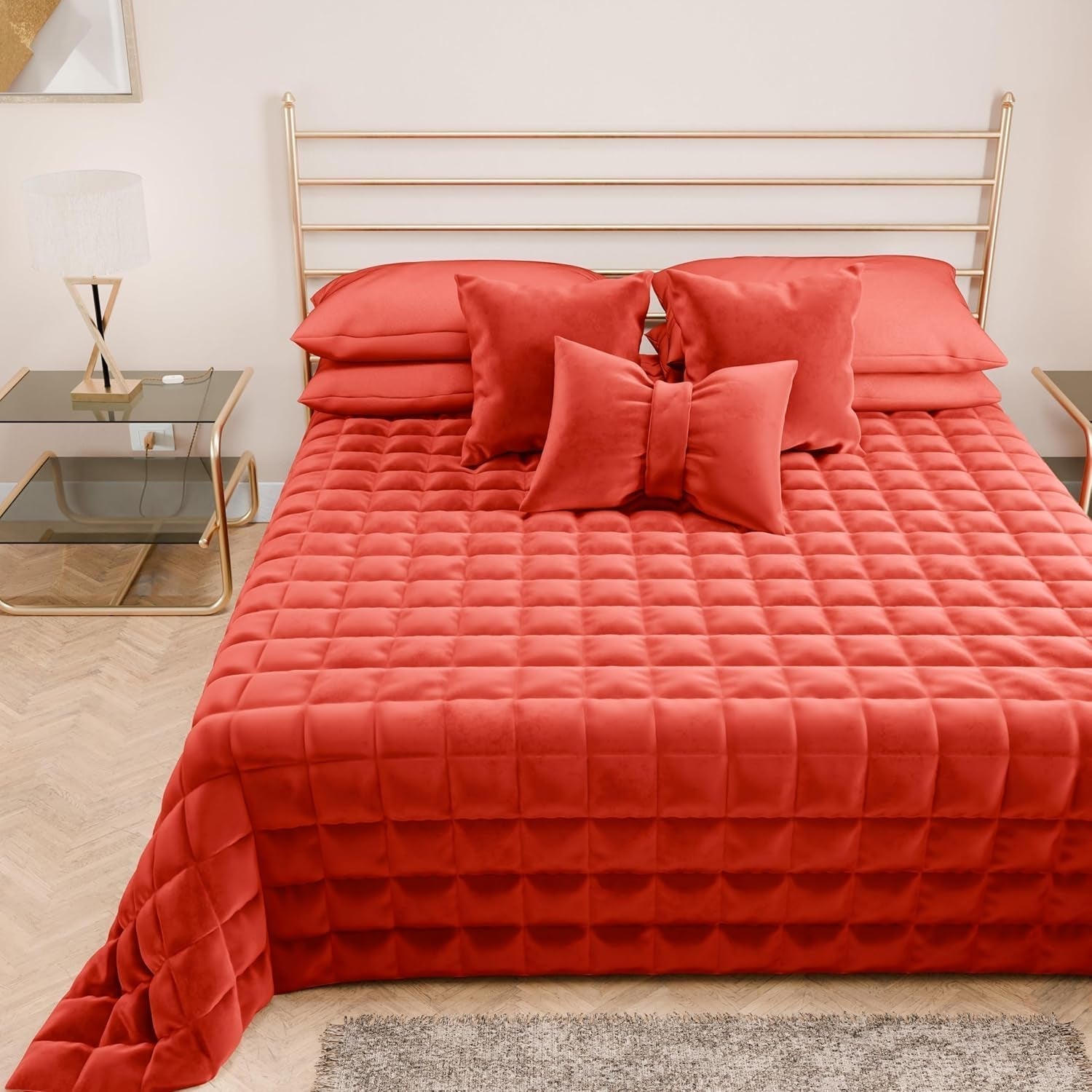 PETTI Artigiani Italiani - Enkelsängstäcke, dubbelsidigt täcke, vårtäcke, midnattsblått, vitt, 100% Made in Italy Täcken och täcken Naty Shop Röd 160 X 190 Cm