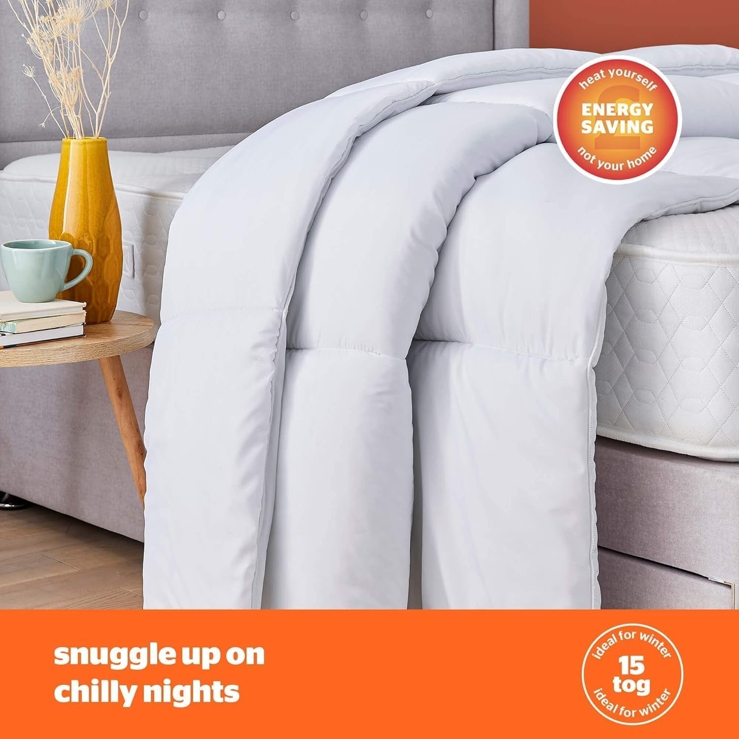 Silentnight so Snug 534222GE Täcken för king size-säng, 15 tog, varm, mysig, tjock, allergivänlig och maskintvättbar, vit, king size-säng täcken och täcken Naty Shop