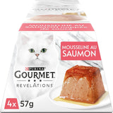Rekommendationer, laxmuslin, med sås, måltidsportioner för vuxna katter, 4 x 57 g