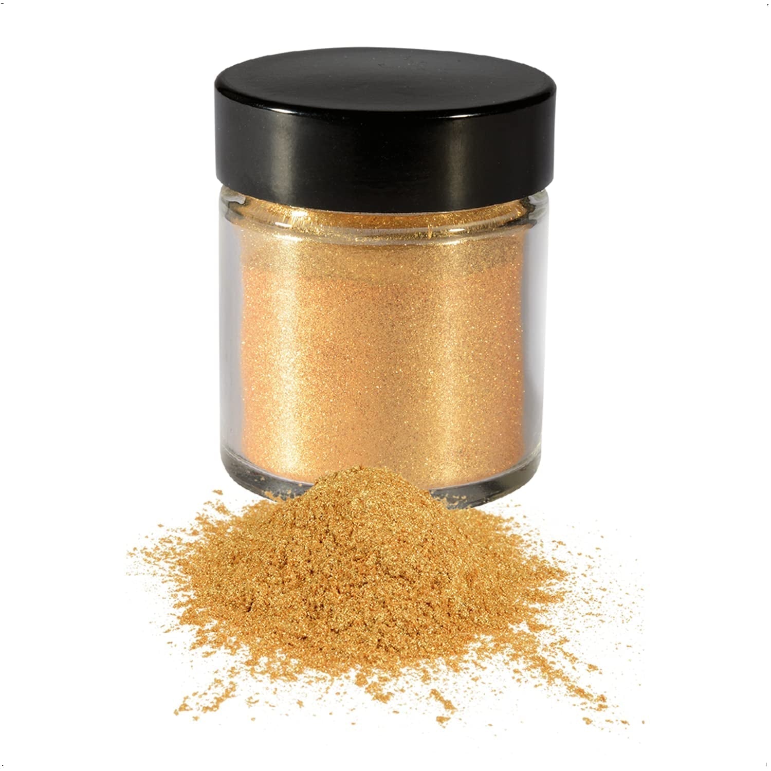 Günthart Backdecor Gold Powder - Ätbart glitter, matfärgningspulver, dryckesglitter - litet glitter med gulddamm för bakentusiaster, 1 förpackning (1 x 7g)