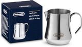 De'Longhi Milk Pitcher DLSC060, mjölkkanna för manuell skumning, ergonomiskt handtag, kapacitet 350 ml, rostfritt stål