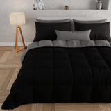 PETTI Artigiani Italiani - Dubbelsäng vintertäcke, maxi, monokrom, dubbelsidig, vit, grå, 100% Made in Italy Täcken och täcken Naty Shop Black Matrimoniale Maxi