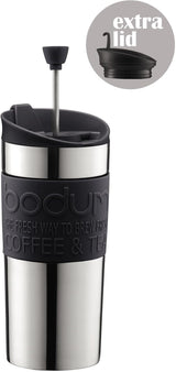 Bodum K11067-01 Resepress svart kaffebryggare i rostfritt stål med ersättningslock 350 ml