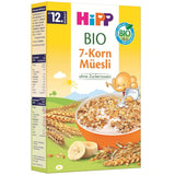 HiPP ekologisk müsli med 7 grains (8 x 200g), från 12 månader, inget tillsatt socker, extra fina bitar - lätt att tugga, bästa ekologiska kvalitet