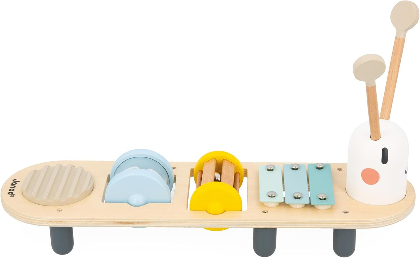 Janod - Sweet Cocoon musikaliska spår - 5 musikaktiviteter för barn - Tidig musikalisk utbildning - FSC träleksak - Från 12 månader, J04058 Baby Toys Naty Shop