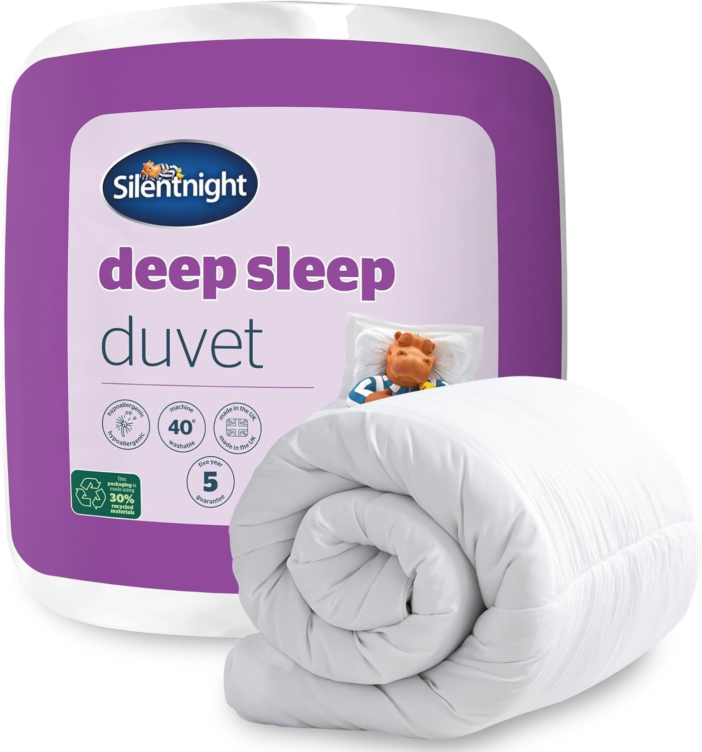 Silentnight Deep Sleep täcke, vit, mikrofiber, vit, enkelsäng Täcken och täcken Naty Shop Enkelsäng 10,5 Tog