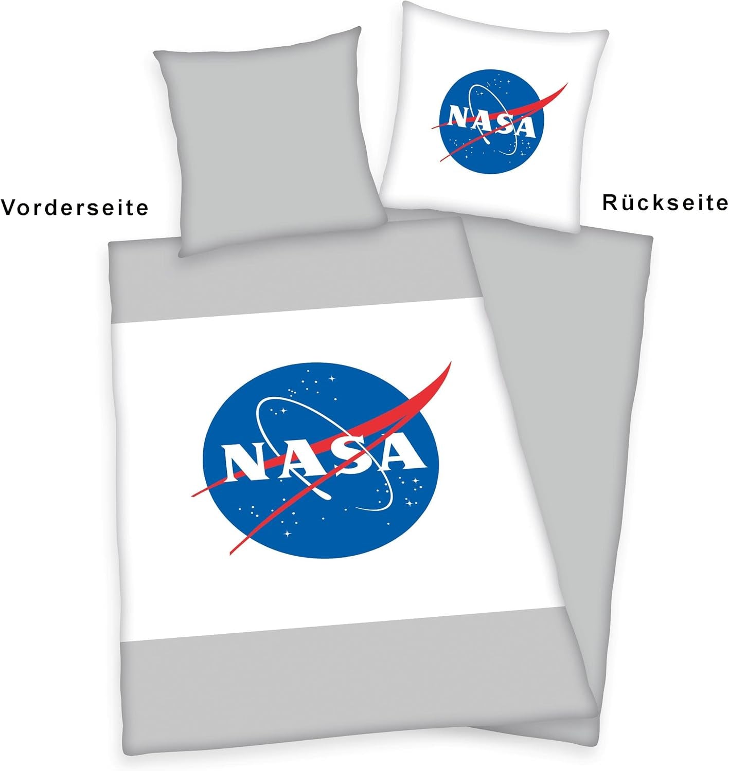 NASA sängkläder, bomull/förstärkt, grå/vit Sängkläder - barn Naty Shop