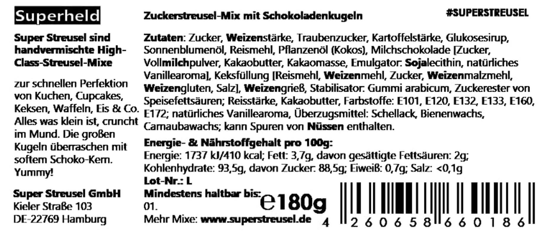 Super Streusel SuperErou, strösselmix, 90 gram Sprinkles Naty Shop