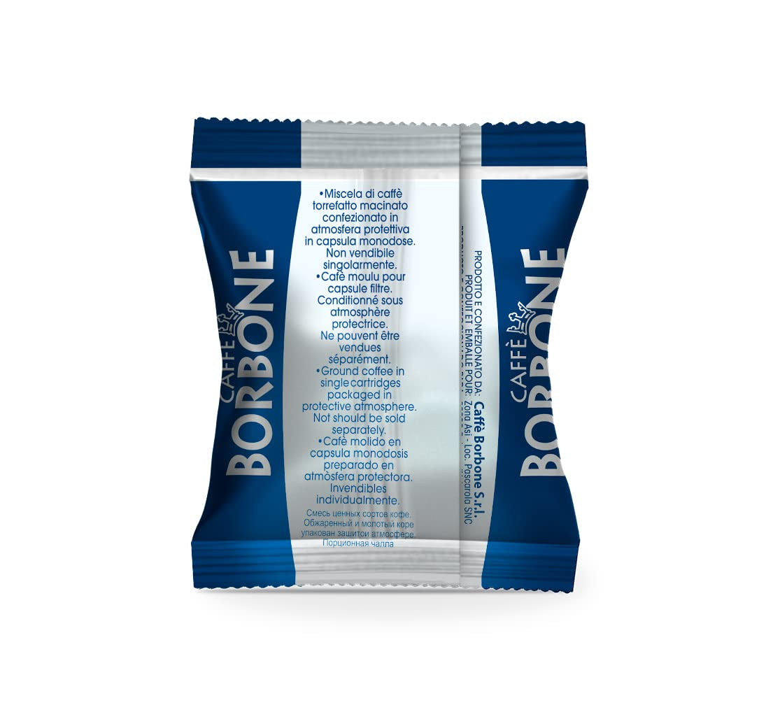 Caffè Borbone Kaffee Kapseln Respresso, Blaue Mischung, 100 stück & Kaffee Kapseln Respresso, Entkofeinierte Dek Mischung - 100 stück - Kompatibel med Häuslichen Kaffeemaschinen Nespresso®*