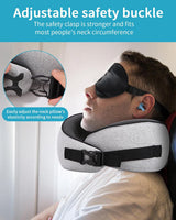 Flygplans nackkudde, Memory Foam resekudde, vuxen nackkudde, justerbar tvättbar flygplanskudde, ergonomisk resekudde (grå) cervikala ortopediska kuddar Naty Shop