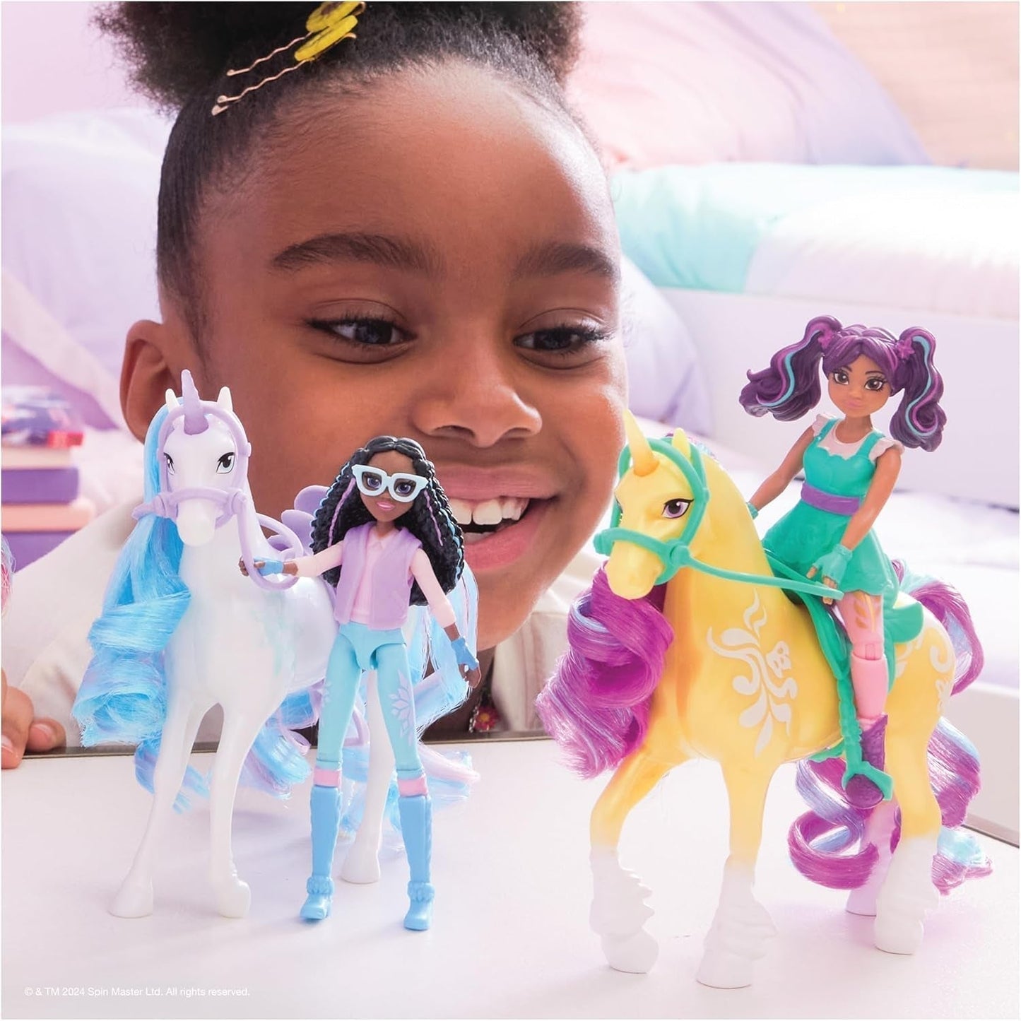 Unicorn Academy AVA och Unicorn Leaf Set - Originalfigurer ca 12 cm höga från den populära Netflix-serien Med två tillbehör och hårborstar För fantasifullt rollspel, för barn från 4 år och uppåt Actionfigurer Naty Shop