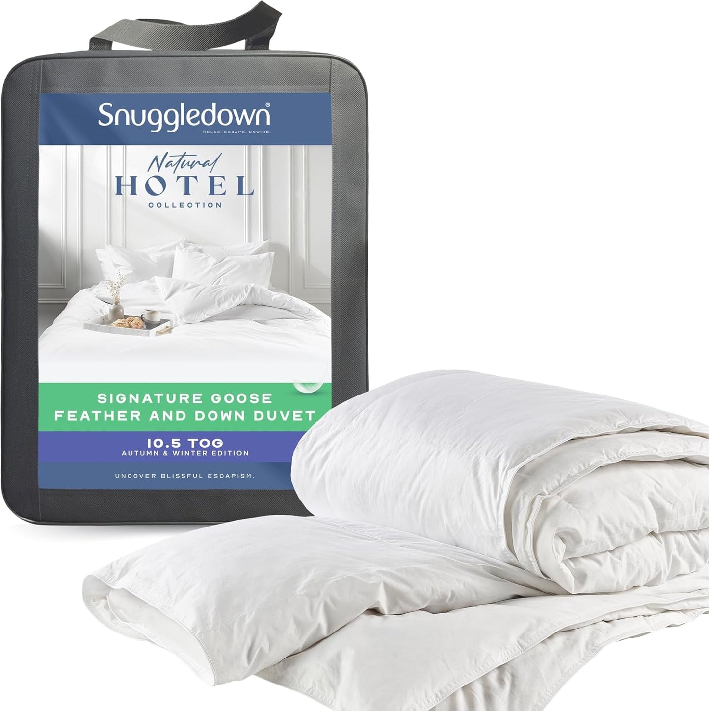 Snuggledown Freshwash Allergy Täcken, 13,5 Tog Vintervarm, Bomull, Vit, Enkelsäng Täcken och Täcken Naty Shop Dubbelsäng 10,5 Tog