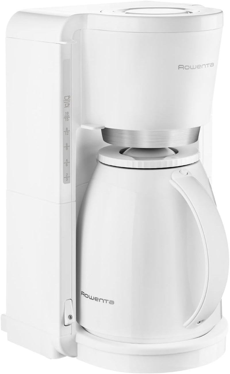 Rowenta Adagio Filter Espressomaskin, Termokanna i rostfritt stål, Håller kaffet varmt i upp till 4 timmar, 10-15 kopparkapacitet, 1,25L Kapacitet, Avtagbar filterkorg, Autoavstängning, Svart, CT3818