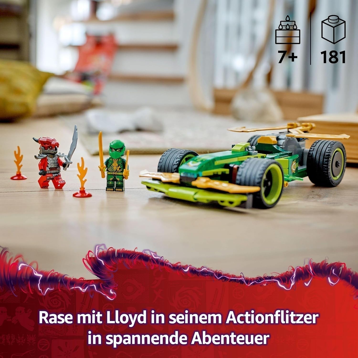 LEGO NINJAGO Lloyd's Action Speedster - Leksaksbyggarbil med 2 minifigurer för rollspel, byggande leksaksbil för barn - present till pojkar och flickor från 7 år 71828 Byggset Besuche den LEGO-Store