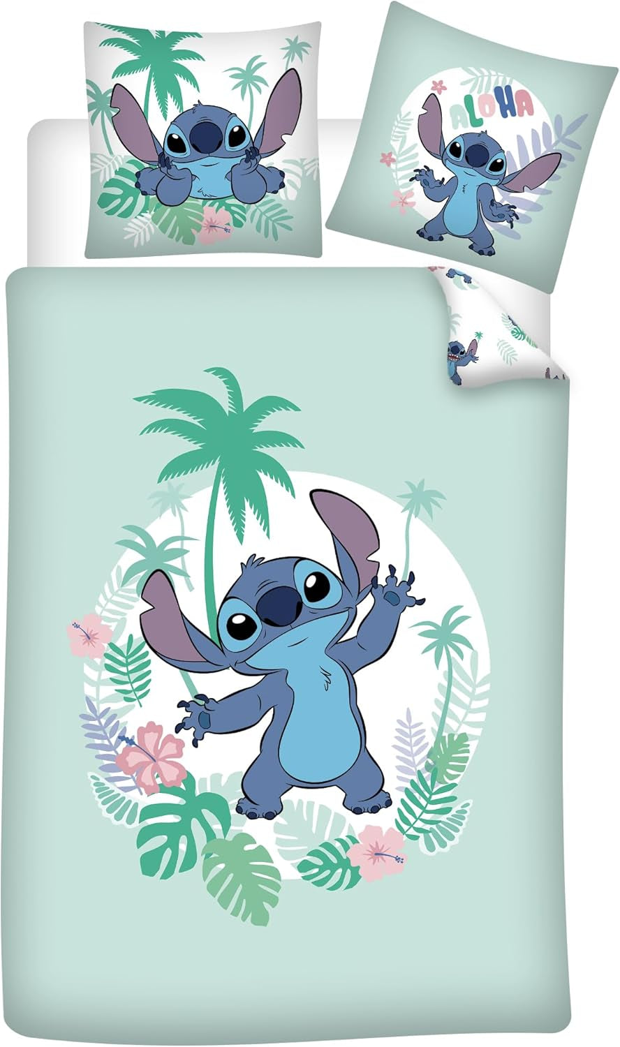 Stitch barnsängkläder, vändbart överdrag 100% bomull Sängkläder - barn Naty Shop Standardtitel
