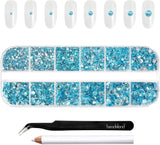 Beadsland 2500st Glas Nailart Strasssteine ​​​​Kristall Flatback Edelsteine ​​​​Runde, ​​Für Handwerk Gemischt 8 Größen SS4 ~ SS30 Mit Picking Pinzette Und Stift (Kristall Weiss)