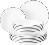 Seltmann Weiden - Lido Black Line - 36-delars servisset - porslin (inklusive 6 kaffemuggar)