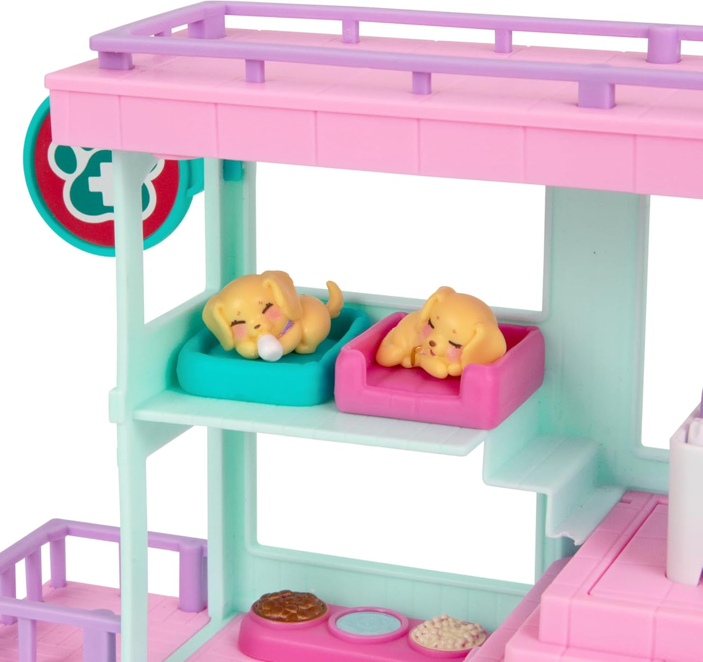 Little Live Pets Mama Surprise Families Baby Clinic lekset, 3 retrievervalpar ingår, Magic, dubbelsidigt lekset (27,8 cm B, 23,8 cm H). Mata, bada och leka, present till barn Actionfigurer Naty Shop