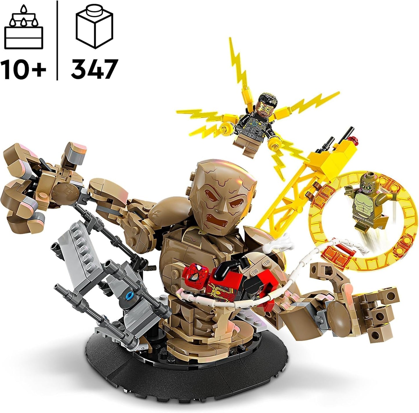 LEGO Marvel Spider-Man vs. Sandman: Showdown Superhjälteleksak med figurer inklusive ödla och elektrorollspel Byggleksak Present till actionentusiaster pojkar och flickor 76280 Byggset Besuche den LEGO-Store