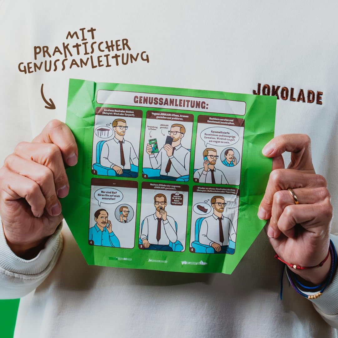 JOKOLADE 12 bars x 140g Ekonomipaket | Med karamelliserade jordnötter och knapriga flingor | Vegansk och kakaofri