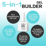 Builder 5 in 1 Builder Gel 15ml, Nail Builder Gel, Nail Builder Gel, UV/LED Nail Extension Nagellack, Extensions, Nail Art, Stickers, Gel Nail Builder Gel (Vit)