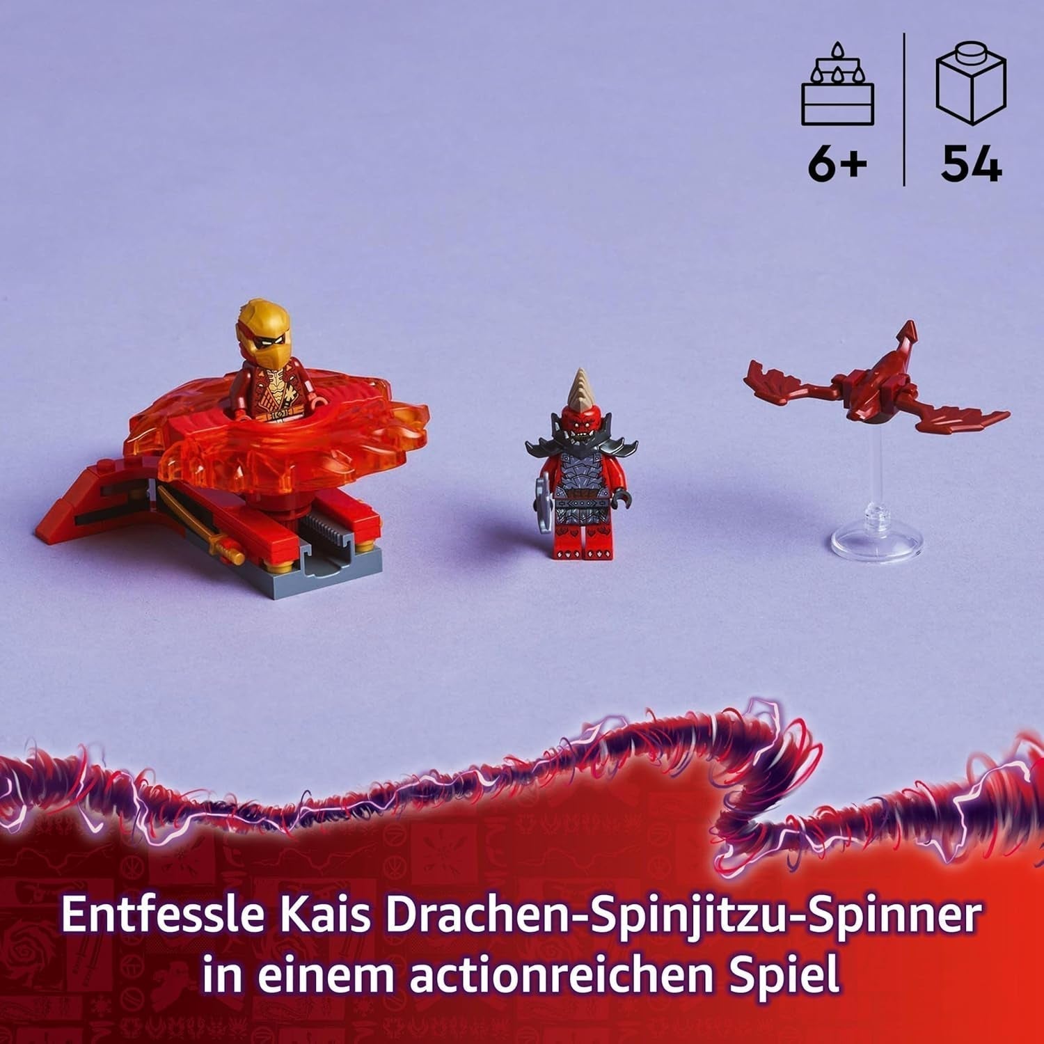 LEGO NINJAGO Kai's Dragon Spinjitzu Spinner - Action Ninja-leksak med 2 minifigurer - Litet lekset för barn - Presentidé för pojkar och flickor från 6 år och uppåt 71823 Byggset Besuche den LEGO-Store