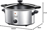 Russell Hobbs Slow Cooker, 3,5 liter non-stick, rostfritt stål, 3 temperaturinställningar och varmhållningsfunktion, 160W Slow Cooker Naty Shop